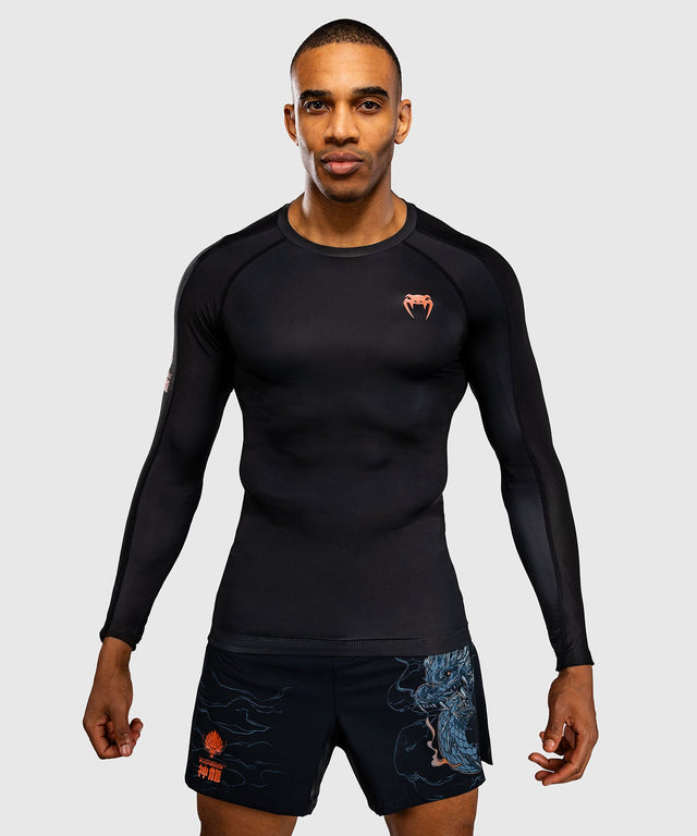 Venum Rashguard Thunder Dragon Dlouhé rukávy – Černá/Šedá/Měď