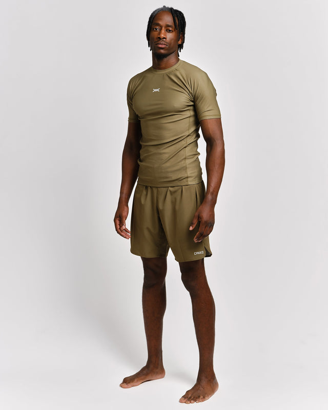 Caged Tactical Rashguard Korta Ärmar – Armygrön