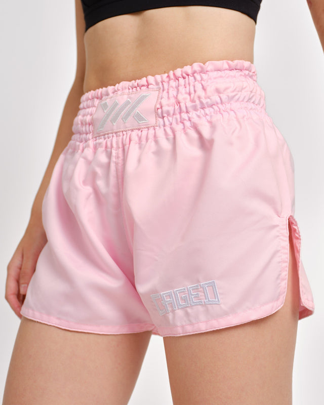 Spodenki Muay Thai Caged Classic – Baby Roze Damskie