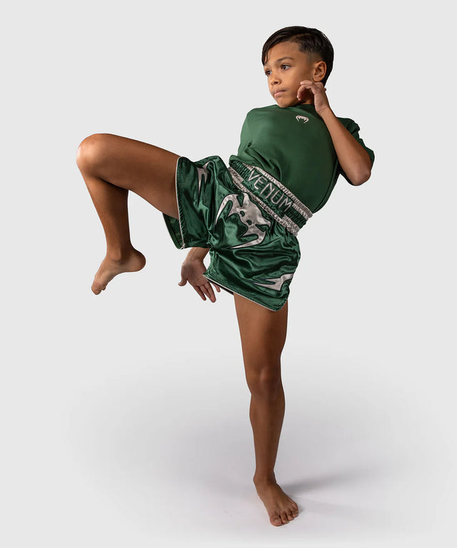 Calções de Muay Thai Venum Inferno – Verde – Criança