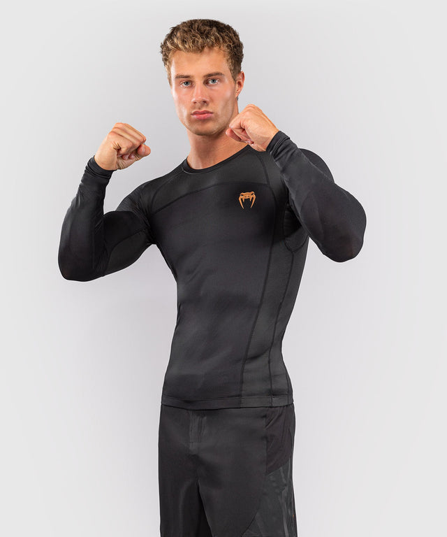 Rashguard Venum G-Fit Revolution Dlouhý rukáv – Černý/Měděný