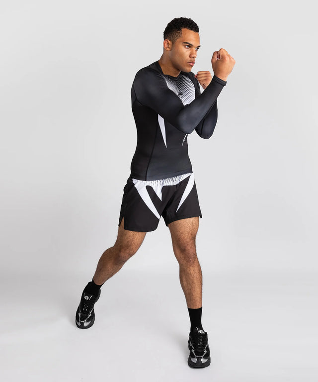Rashguard bez Gi Venum – dlouhé rukávy – Černá/Bílá
