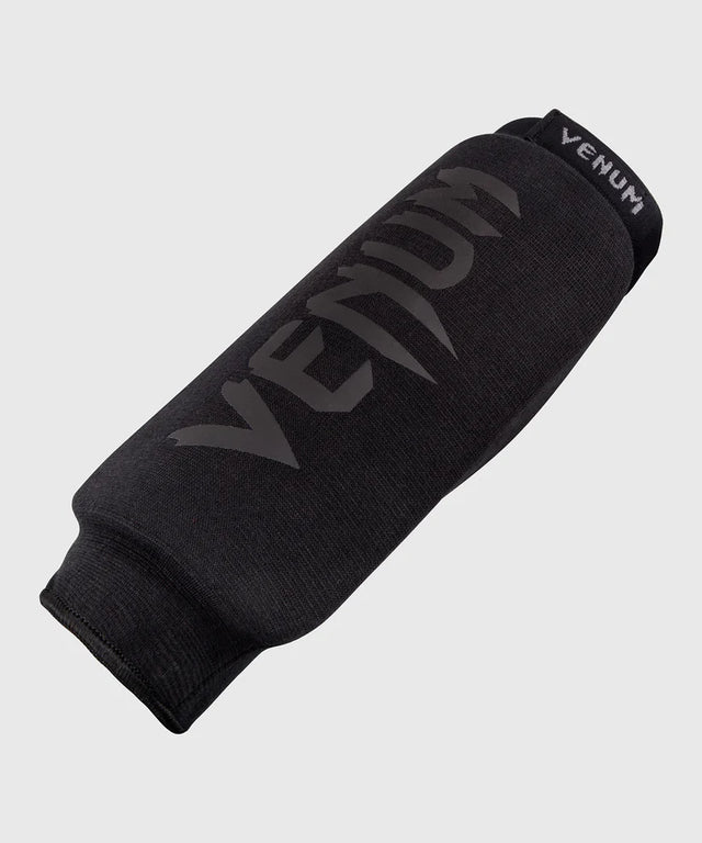 Paratibie da kickboxing Venum Kontact senza piede - Nero/Nero