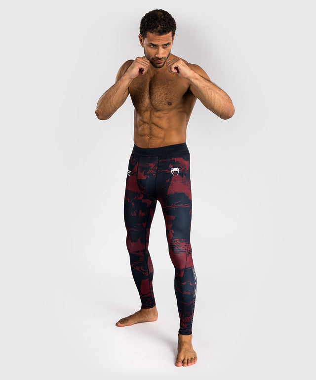 Shorts de compression Venum UFC Zenith – Bleu marine/Bordeaux/Argent