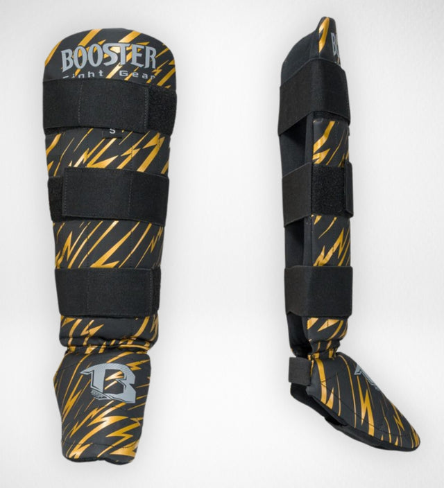 Booster Kickboksning Skinnebensbeskyttere Combat Børn - Sort/Gul