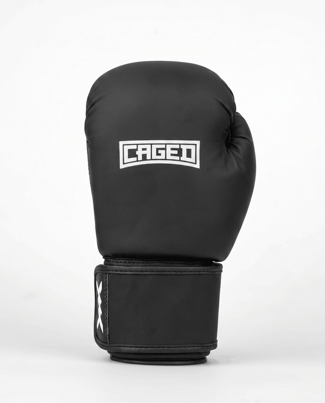 Luvas de boxe Caged Shadow – Preto Mate/Branco