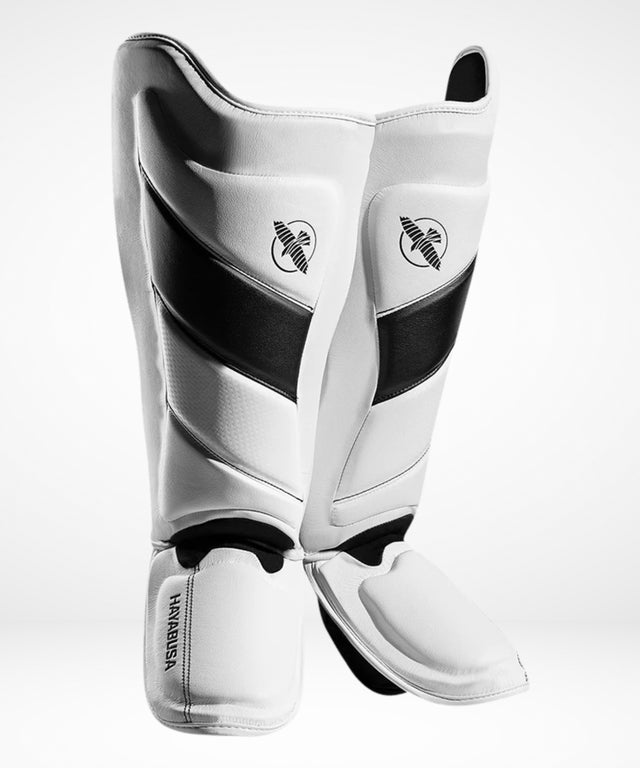 Espinilleras Hayabusa T3 – Blanco/Negro