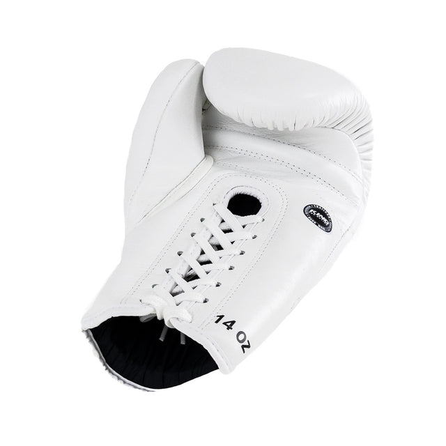 Luvas de boxe King Pro Boxing XK com fecho de cordão – Branco/Ouro