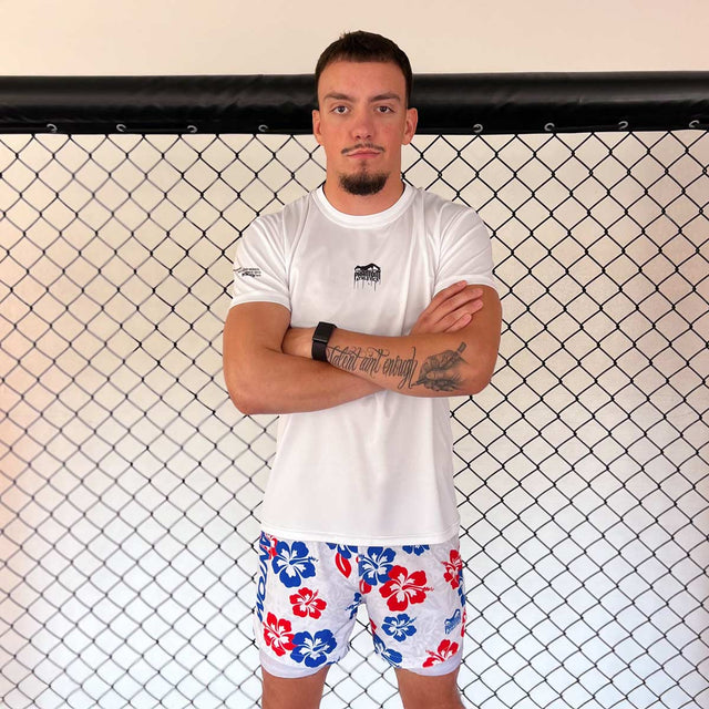 Phantom Athletics MMA Shorts Fusion 2in1 Hawaii - Wit/Blauw/Rood