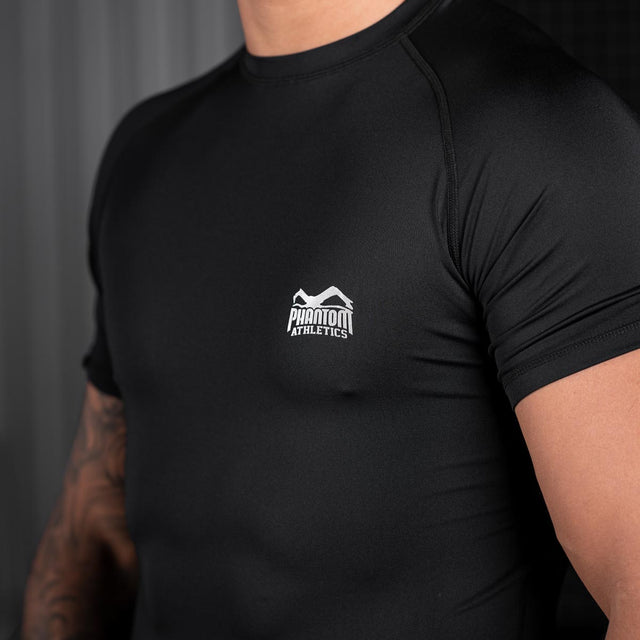 Rashguard Phantom Athletics Tactic – Černý, krátké rukávy