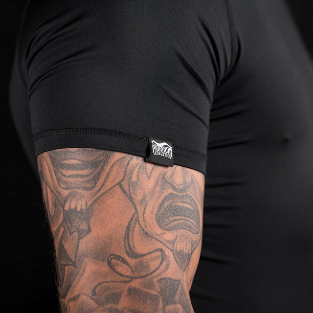 Rashguard Phantom Athletics Tactic – Černý, krátké rukávy
