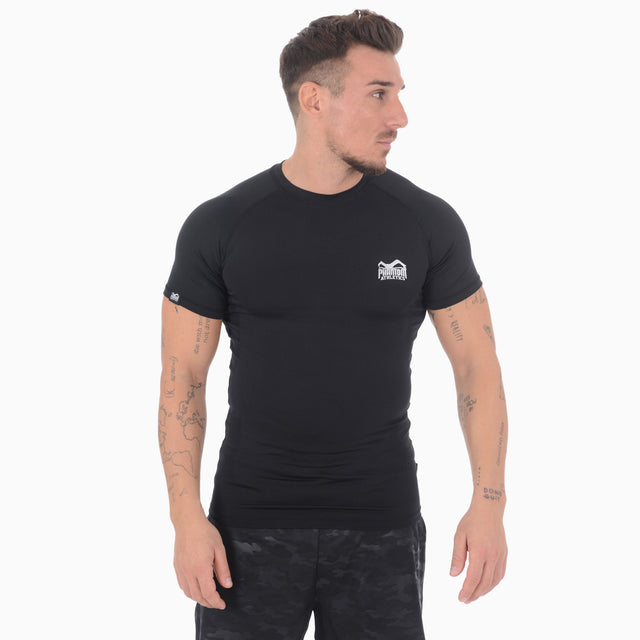 Rashguard Phantom Athletics Tactic – Černý, krátké rukávy