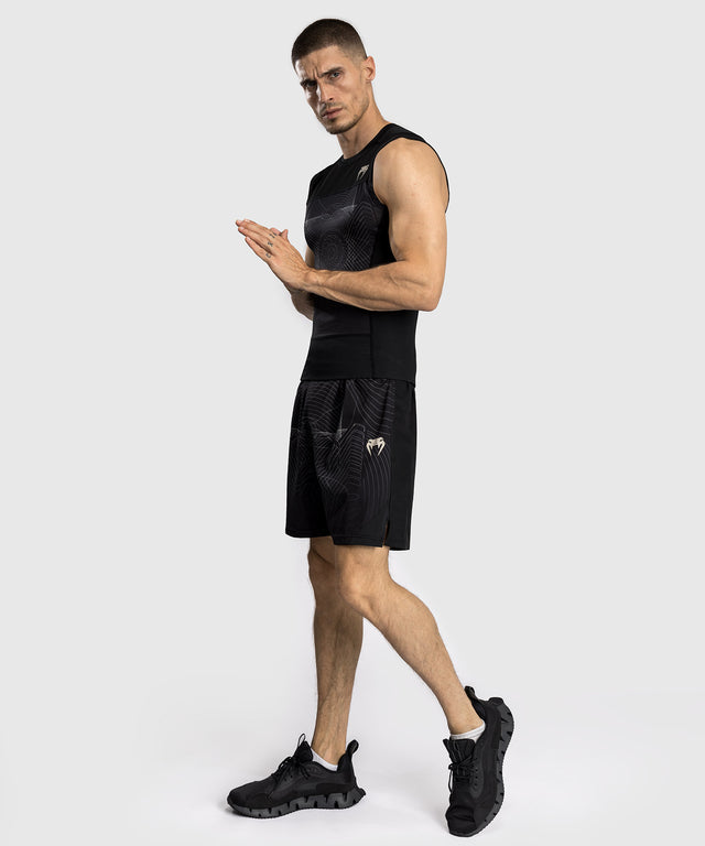 Rashguard Venum G-Fit Air bez rukávů – Černý/Písková