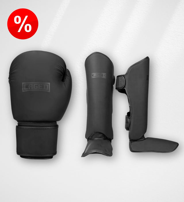 Bundel Guantoni da boxe + Paratibie Caged Shadow
