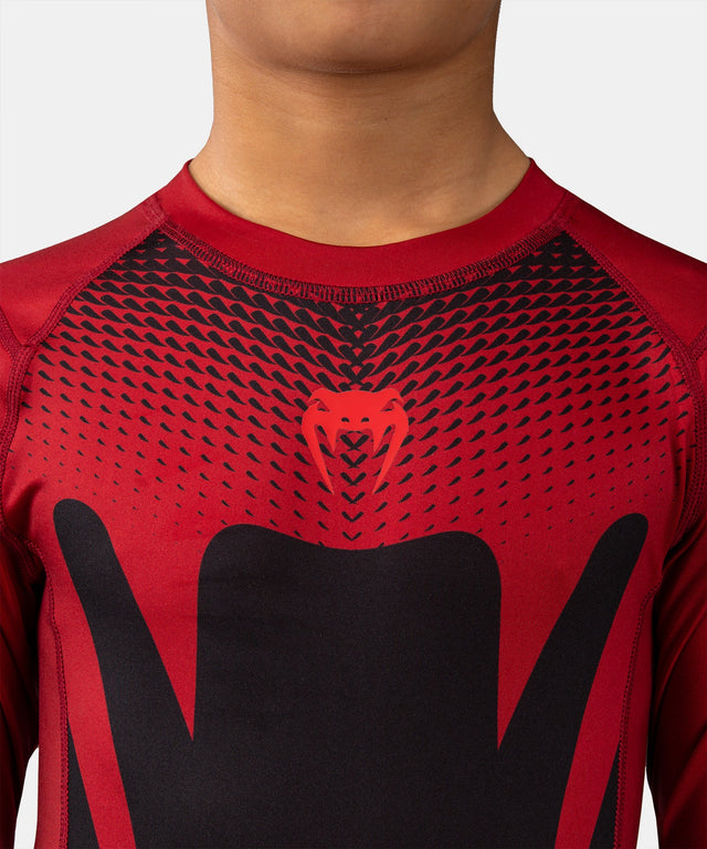 Venum Rashguard Attack Corte Maniche Bambini - Nero/Rosso