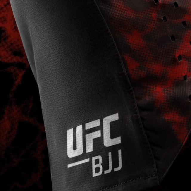Calções de BJJ Hayabusa x UFC para mulher – Preto/Vermelho