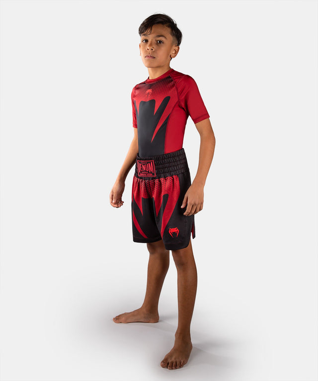 Pantaloncini da boxe Venum Attack – Bambini Nero/Rosso