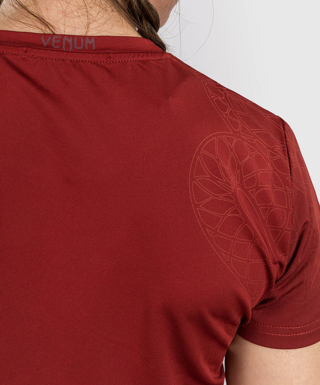 Venum Damen Dry Tech T-Shirt Serpenti – Burgunderrot