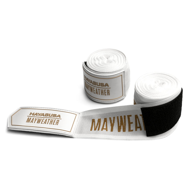 Hayabusa x Mayweather Boxningslindor Deluxe – Vit/Guld
