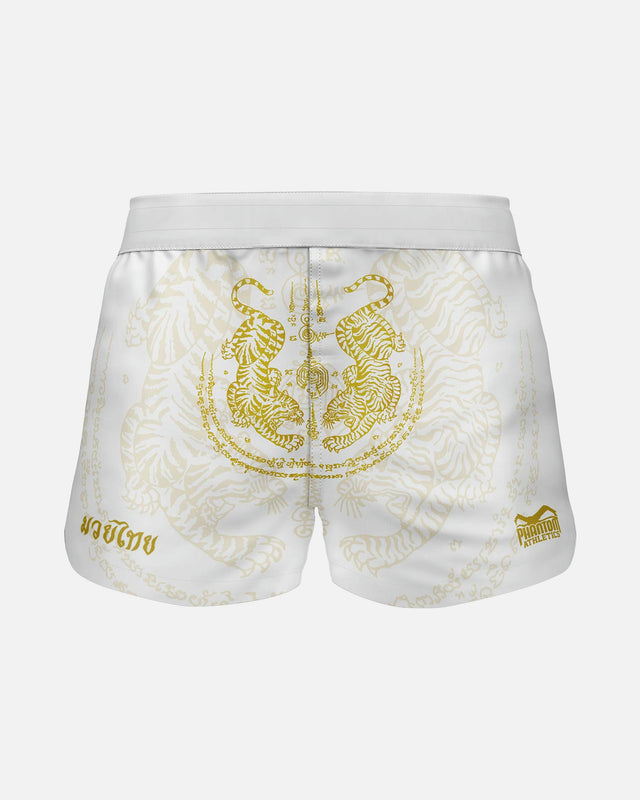 Phantom Athletics Muay-Thai-Shorts Fusion – Weiß/Gold