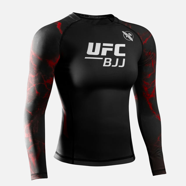 Rashguard Hayabusa x UFC BJJ Mangas Compridas Mulher – Preto/Vermelho