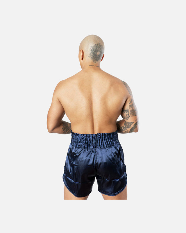 Muay Thai trenky 8 WEAPONS Strike – Tmavě modré/Bílé