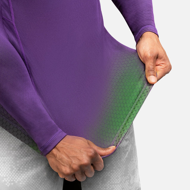 Rashguard Hayabusa Fusion Maniche Lunghe – Viola/Verde
