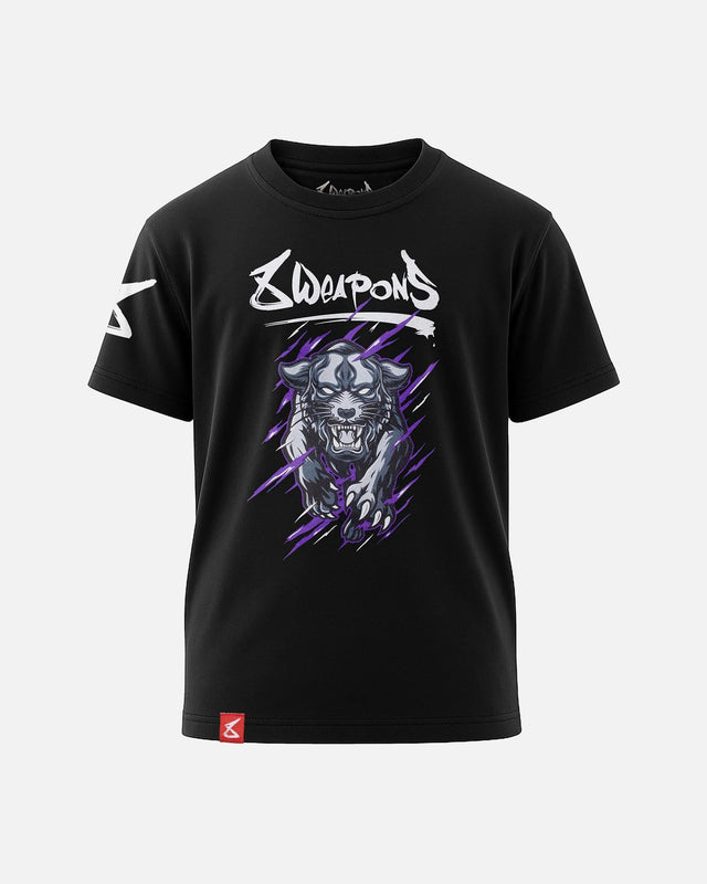 8 WEAPONS T-Shirt Beastial Panther - Sort/Lilla