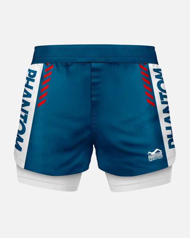 Pantaloncini a compressione Phantom Athletics Fusion 2in1 Apex – Nero/Grigio