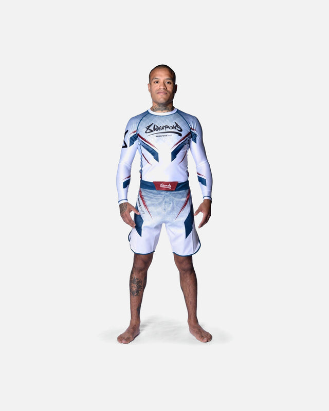 8 WEAPONS Rashguard Shift - Hvid/Navy/Rød