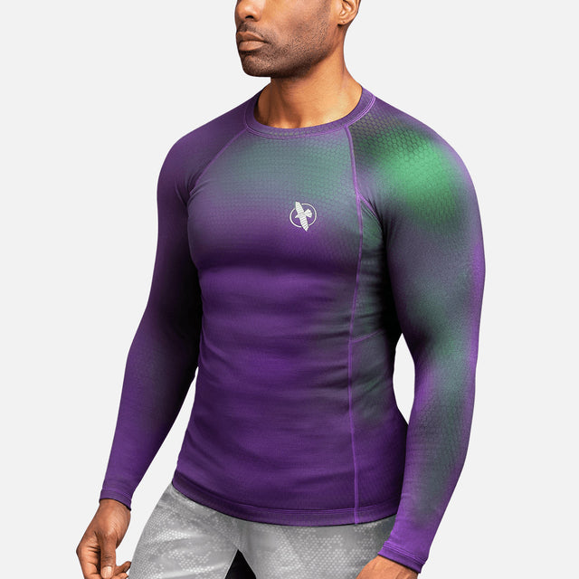 Rashguard Hayabusa Fusion Maniche Lunghe – Viola/Verde