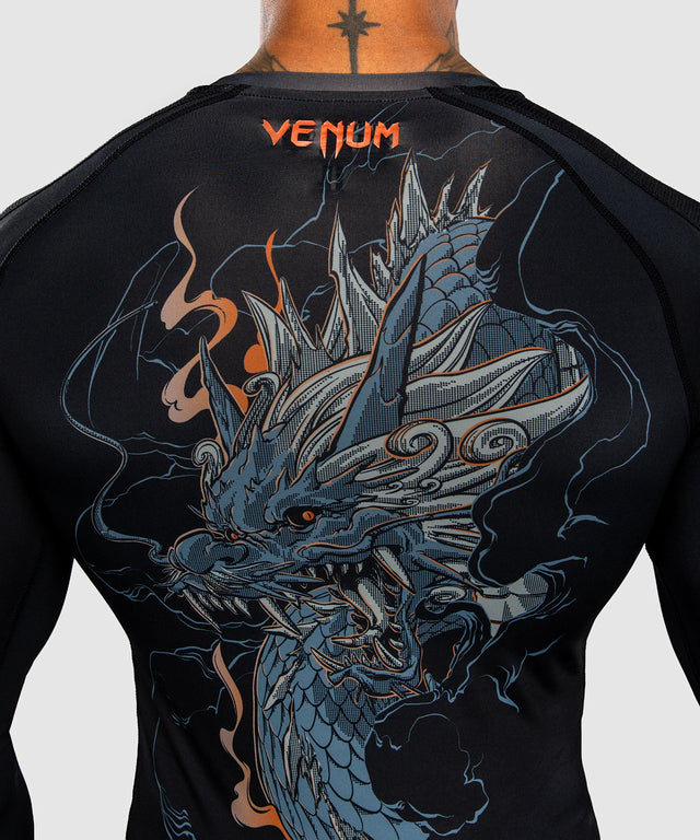 Venum Rashguard Thunder Dragon Dlouhé rukávy – Černá/Šedá/Měď