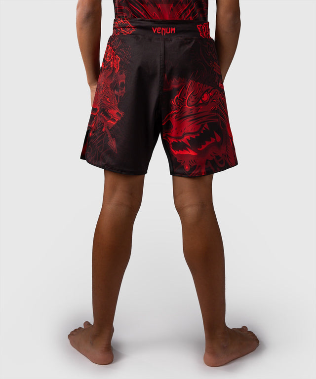 Venum MMA-shorts Wolf Atak til børn – Sort/Rød