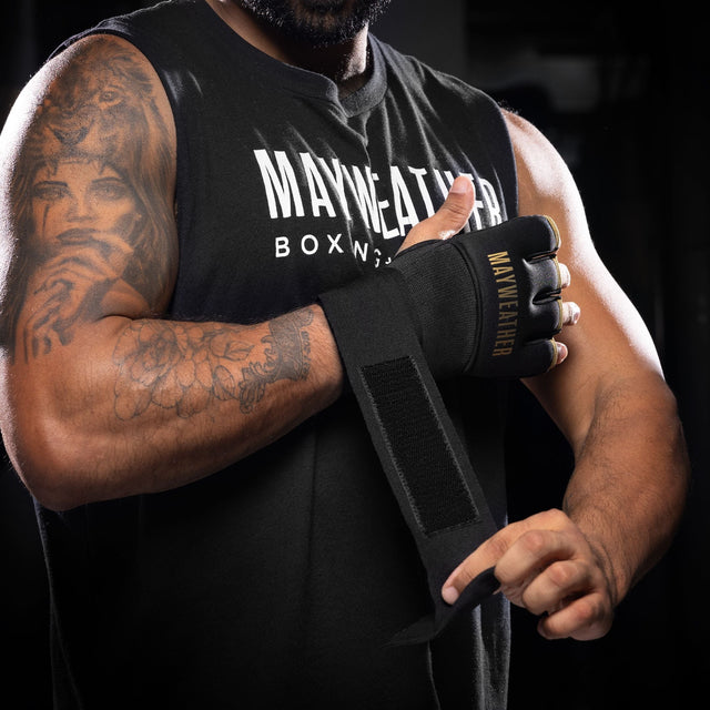 Hayabusa x Mayweather Innerhandskar Deluxe Quick Wraps - Svart/Guld