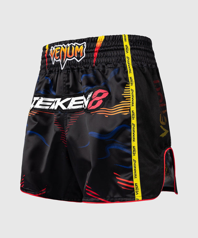 Calções de Muay Thai Venum TEKKEN 8 Yoshimitsu – Preto/Laranja – foto 2