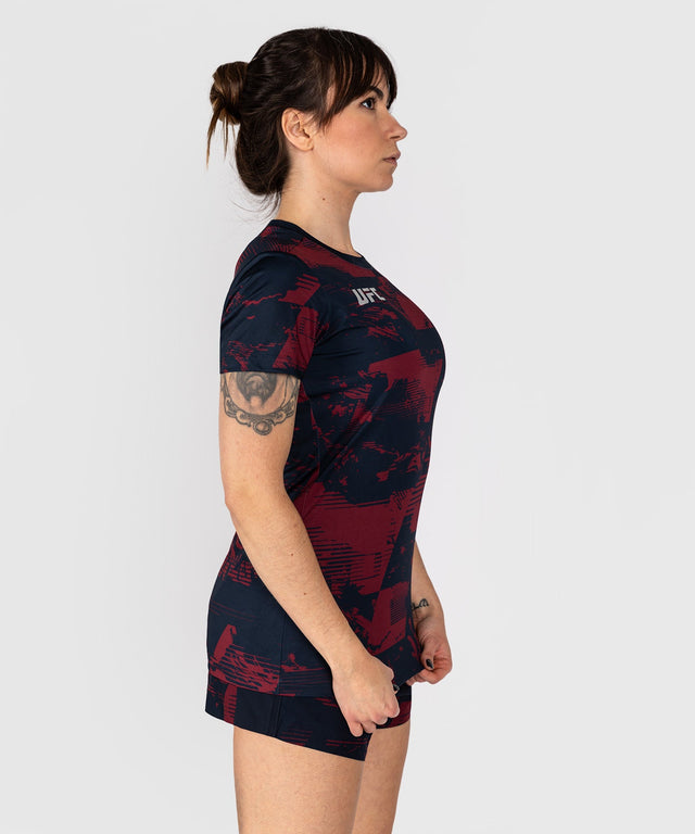 Camiseta Venum UFC Zenith – Mujer – Azul marino/Burdeos/Plata