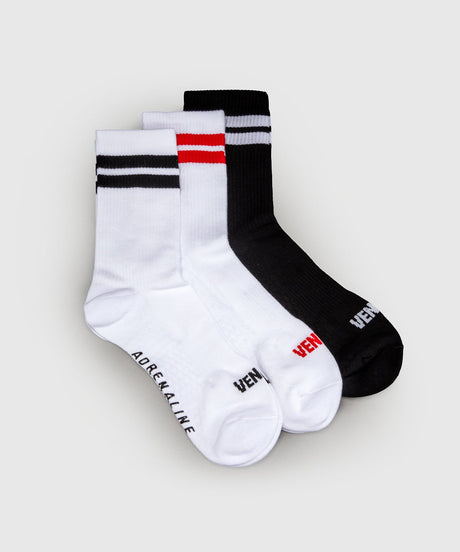 Calcetines deportivos Venum Adrenaline 3-Pack - Negro/Blanco/Rojo