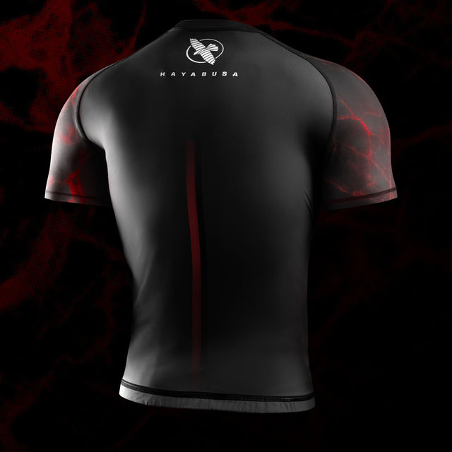 Rashguard-uri BJJ Hayabusa x UFC Mâneci Scurte – Negru/Roșu