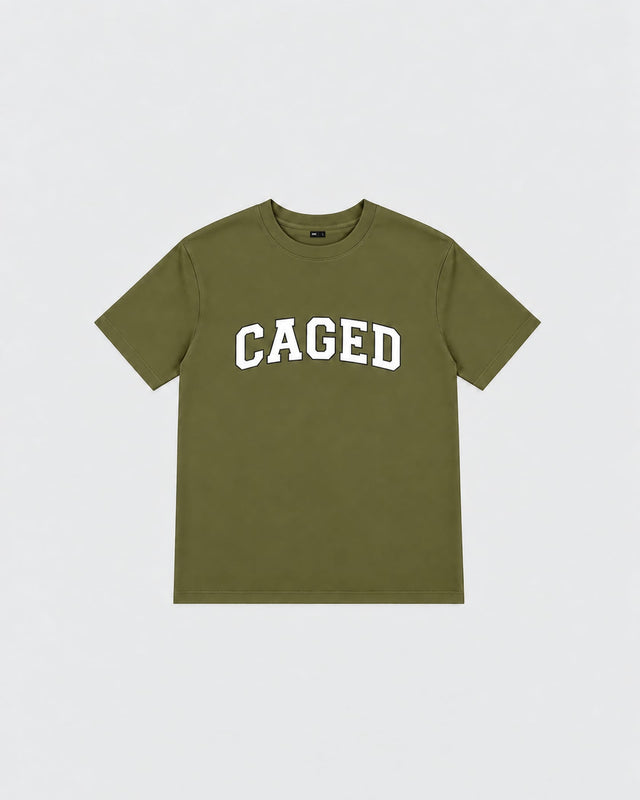 T-shirt Caged Varsity – Kaki Vert