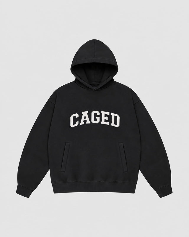 Caged Hoodie Varsity – Černá