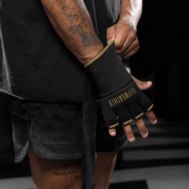 Hayabusa x Mayweather Innerhandskar Deluxe Quick Wraps - Svart/Guld