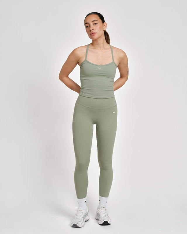 Caged Aspire Tank Top – Verde Sálvia