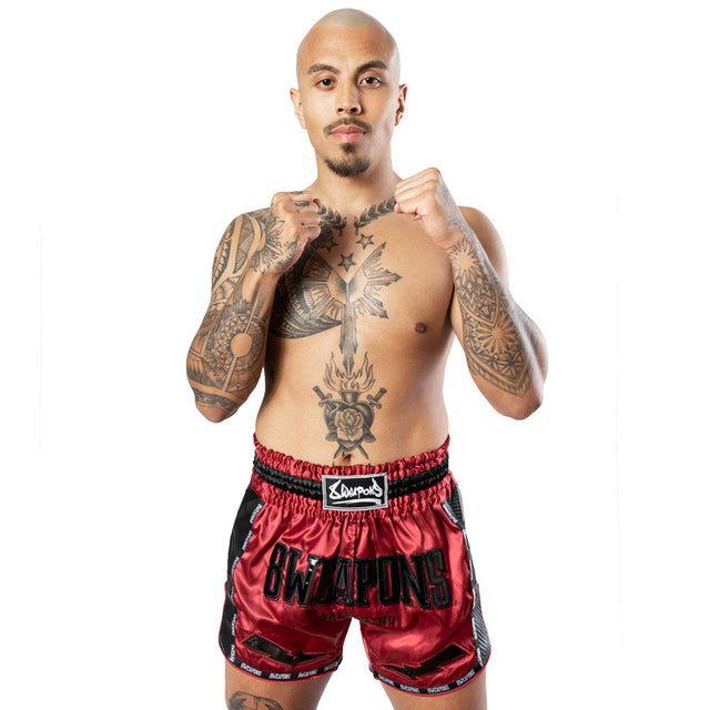 8 WEAPONS Muay Thai shorts Carbon - Rød