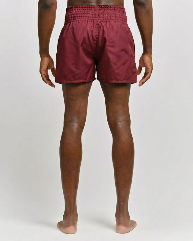 Spodenki Muay Thai Caged Classic – Bordowy/Biały