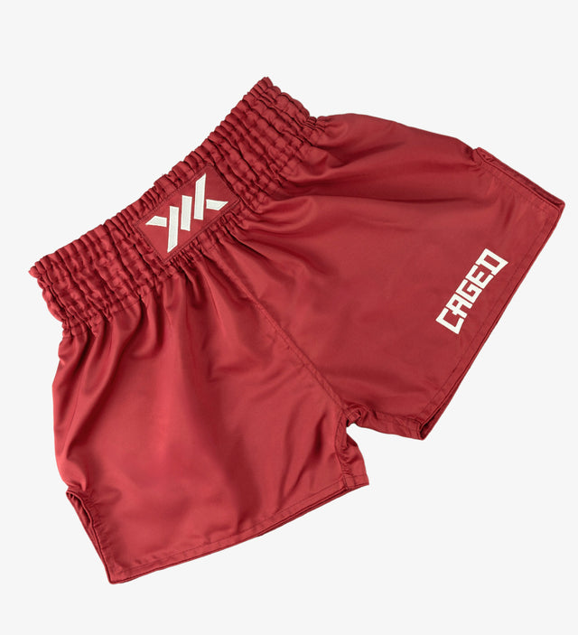 Caged Muay Thai Shorts Classic - Rood/Wit vrouw