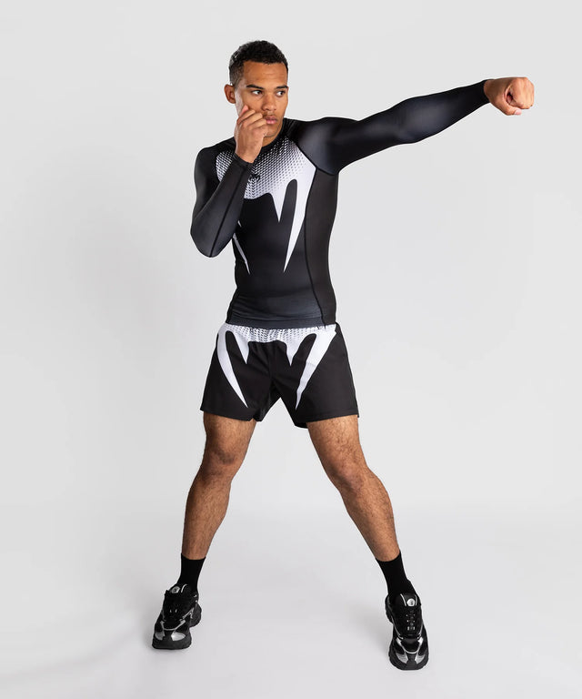 Rashguard bez Gi Venum – dlouhé rukávy – Černá/Bílá