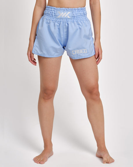 Pantaloni scurți Muay Thai Caged Classic – Albastru deschis