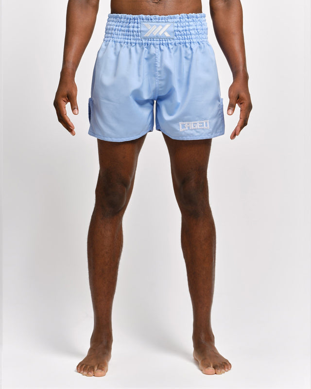 Caged Muay Thai Shorts Classic - Lichtblauw