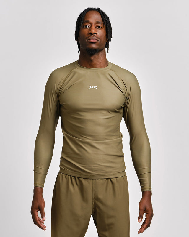 Caged Tactical Rashguard Lange Mouwen - Legergroen