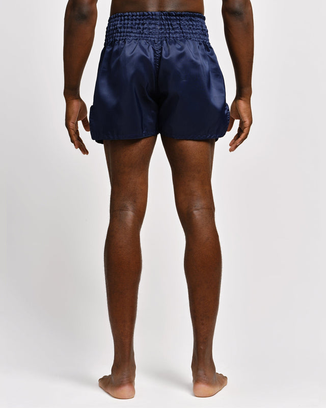 Caged Muay Thai Shorts Classic - Navy Blauw/Wit